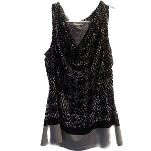 Calvin Klein Purple and White Sleeveless Top